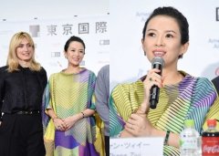 章子怡现身东京电影节 穿宽松上衣遮孕肚
